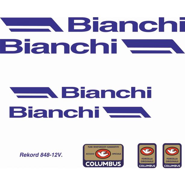 Kit adesivi compatibili Bianchi rekord 848 rosso old decal 