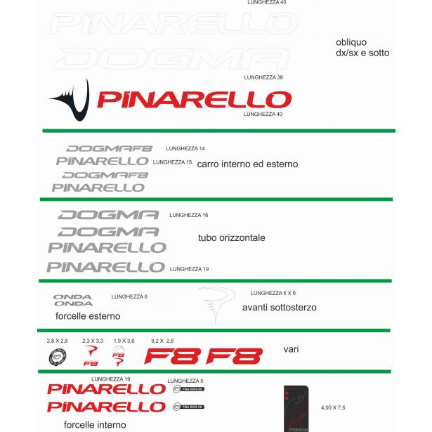 Pinarello Dogma F8-Rahmenaufkleber