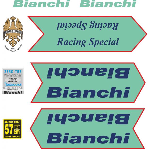 Rahmenaufkleber BIANCHI Racing Special Vintage